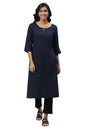 Aurelia Women Kurta 23AUA12231-703476-Blue-XS Dark Navy