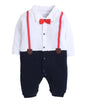 BUMZEE Navy & White Suspender Print Boys Full Sleeves Fancy Sleepsuit Age, 6 Months-9 Months (Peb286D-navy.White)