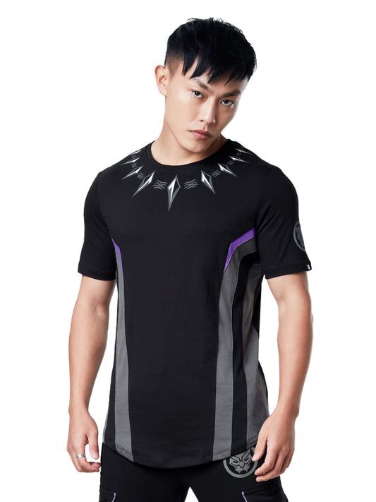 The Souled Store | Men Official Round Neck Black Panther for TChalla |Half Sleeve 100% Cotton Balck Color | Printed Drop Cut T-