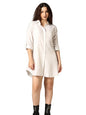 Greciilooks Western Dress For Women| Shirt Collar Solid A-Line Dress| Plus Roll Tab Sleeve Shirt Dress| WomenS Comfort Summer D