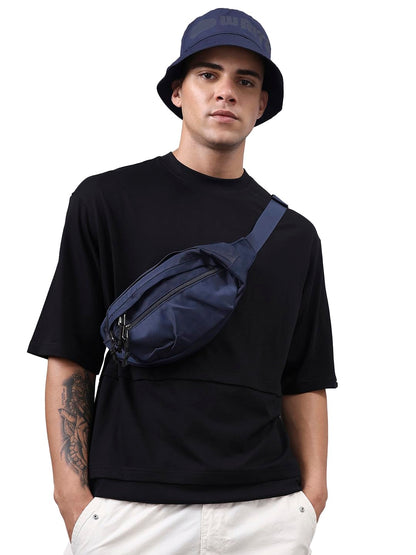 Bewakoof Mens Solid Super Loose T-Shirt_604527_Black_M