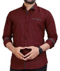 CB-COLEBROOK Mens Regular Fit Solid Soft Touch Cotton Casual Shirt with Pocket Design with Spread Collar & Full Sleeves (Availa