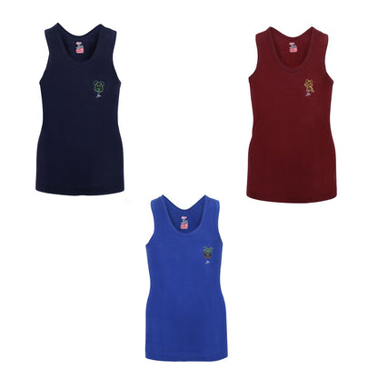 Rupa Jon Sleeveless Vest for Boys, 100% Cotton Material, Round Neck, Pack of 3