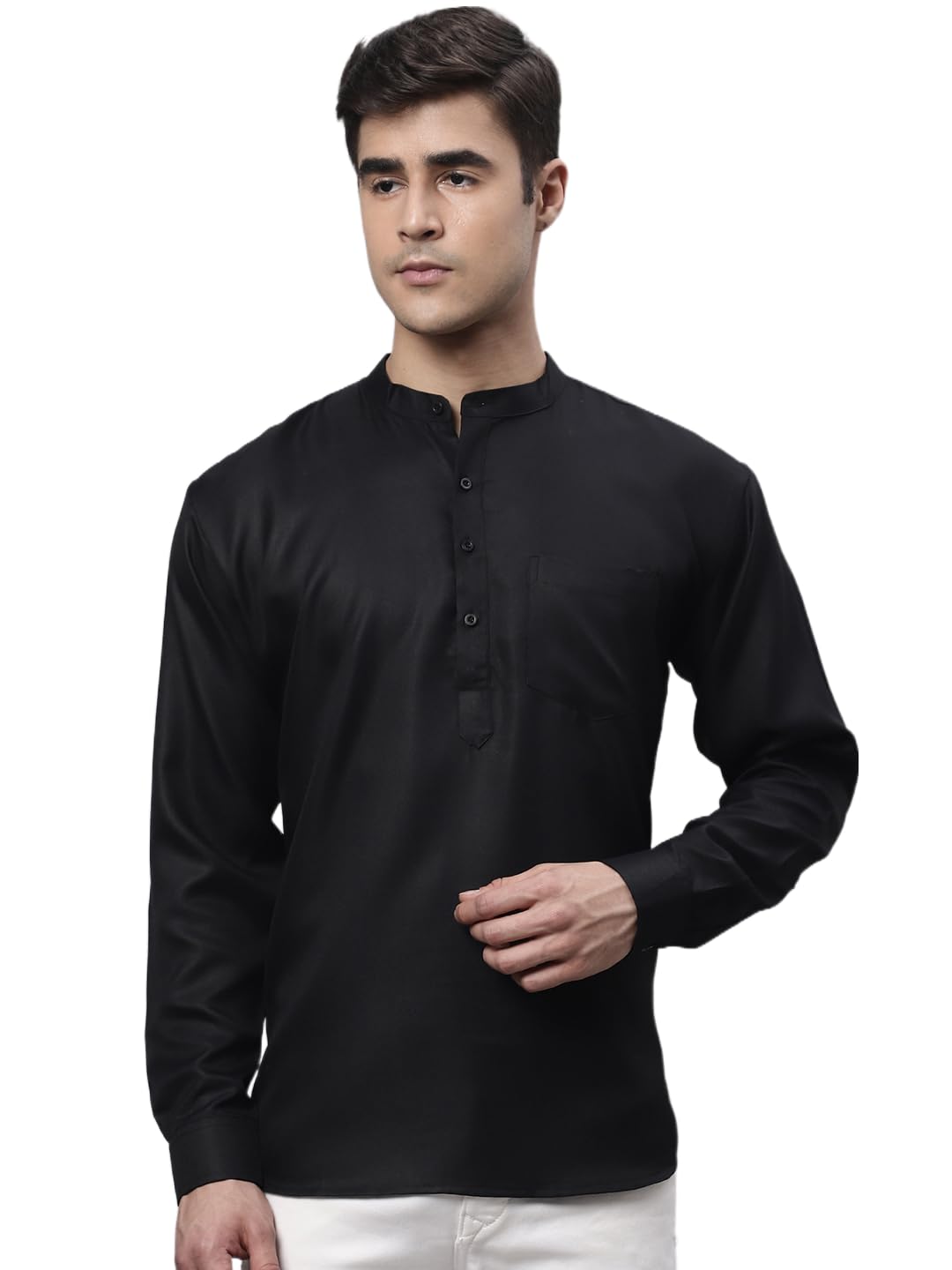 Jompers Mens Solid Short Kurta