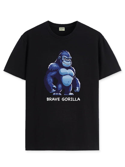 ADRO T Shirts for Boys & Girls || Gorilla Printed T-Shirt || Ages 3-14 || 100% Cotton Round Neck Tshirt for Boys & Girls||KRN-GO
