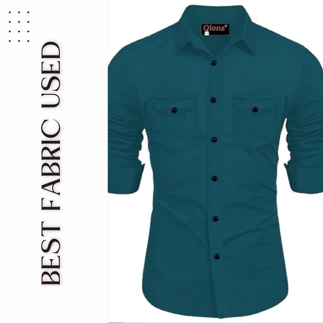 Rebelify Double Pocket With Flap Men Cargo Cotton Shirt