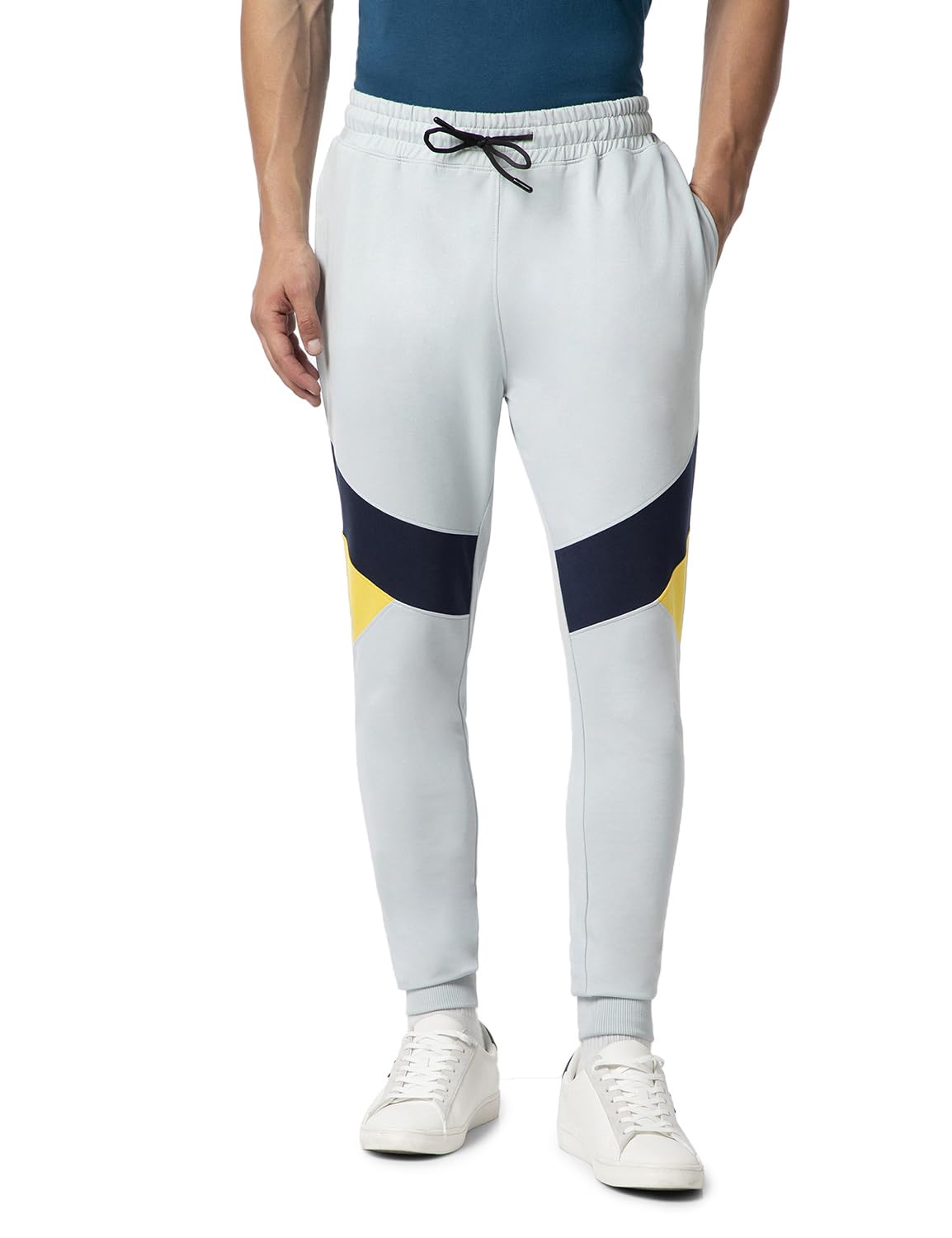 FYLTR Mens Colourblock Joggers with Elasticated Waist and Contrast Drawstrings