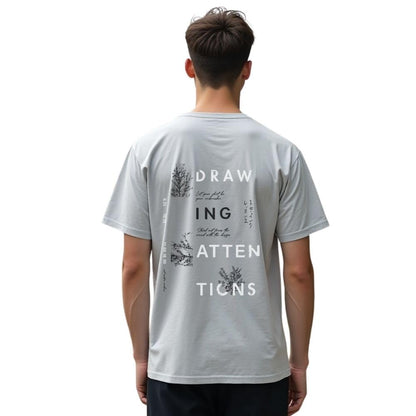Nobero MenS Graphic Print Oversized Fit T-Shirt (1M-Twrt-C0853_Grey Melange
