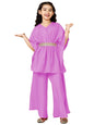 A.T.U.N. (ALL THINGS UBER NICE) Girls Solid Polysilk Mauve Kaftan with Flared Pant Set