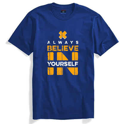 ADRO Believe in Yourself Printed T-Shirts for Men & Women (RNR-S35-BEL-RB_Royal Blue)