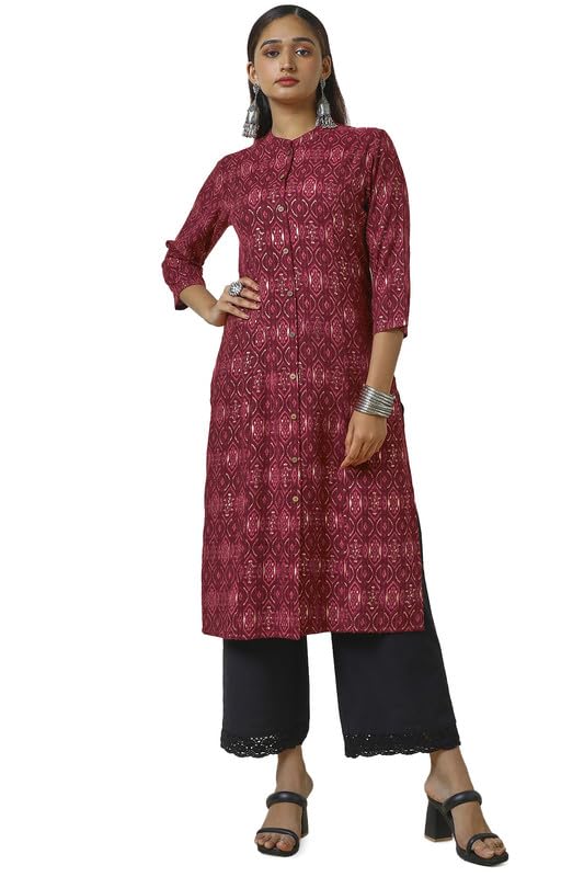 Soch Womens Rayon Ikkat Print Kurta