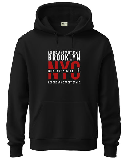 ADRO Men's Cotton Blend Neck Hooded Sweatshirt (H24-NYC-BL)