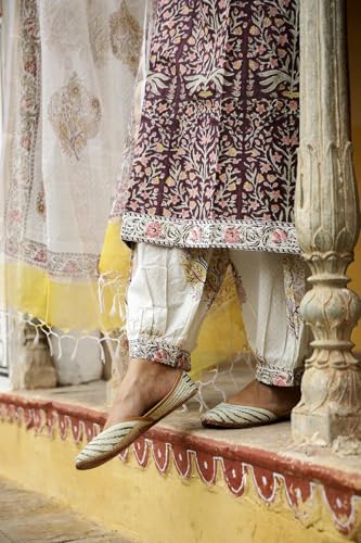 Lookmark Kurta Set: Fashionably Traditional, Comfortably Chic: Embrace Ethnic Fashion With Our Cotton Blend Ethnic Sets! Wine