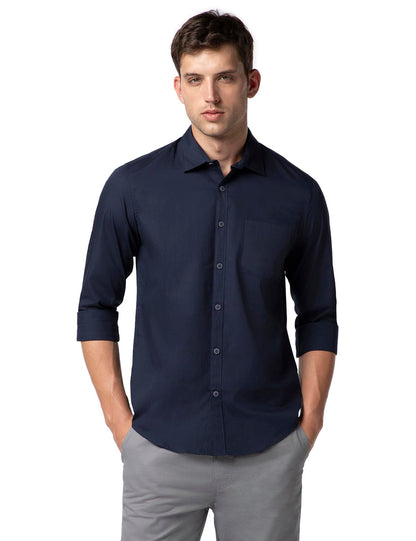 FYLTR Mens Solid 100% Cotton Casual Full Sleeves Shirt with Pocket