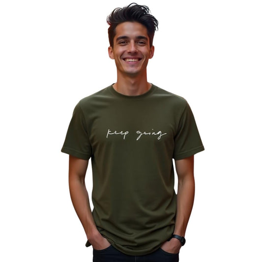Nobero MenS Typography Printed Regular Fit T-Shirt (1M-Twts-C1163-Pbl_Olive Green