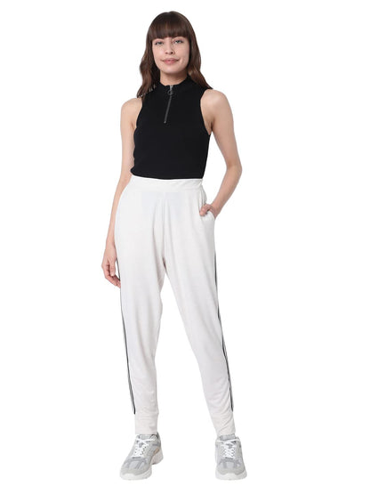 Vero Moda WomenS Slim Track Pants (10275376- Oatmeal_Xl)