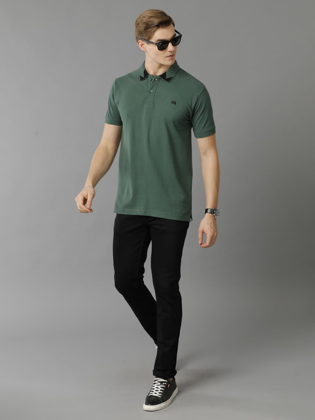 ADRO Premium Cotton Polo for Men (PN23-H-PLN-GRN_Green)