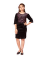 Aarika Girls Black-Pink Color Velvet Sequin Middi (New_MD-A-23047-PINK-38)