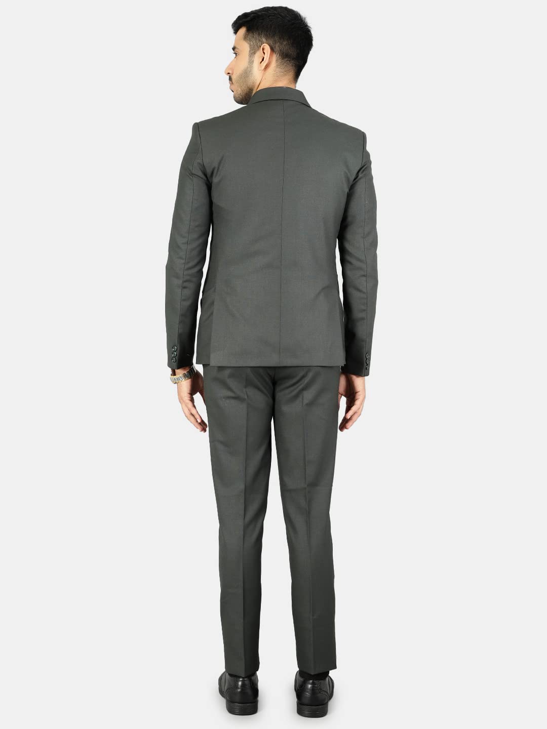 WINTAGE Mens Polyester Cotton Plain Green Three Piece Suit : 38/ S