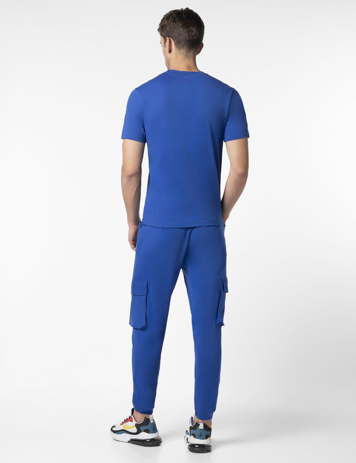 FYLTR Mens Crewneck T-shirt & Cargo Jogger Co-ord Set - 100% Cotton | Half Sleeve T-shirt| Jogger with Side & Cargo Pockets