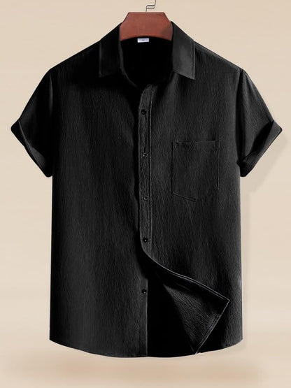 Tee Projekt Textured Shirts for Men || Casual Shirt for Men || Comfortable and Stylish for Every Wardrobe Black