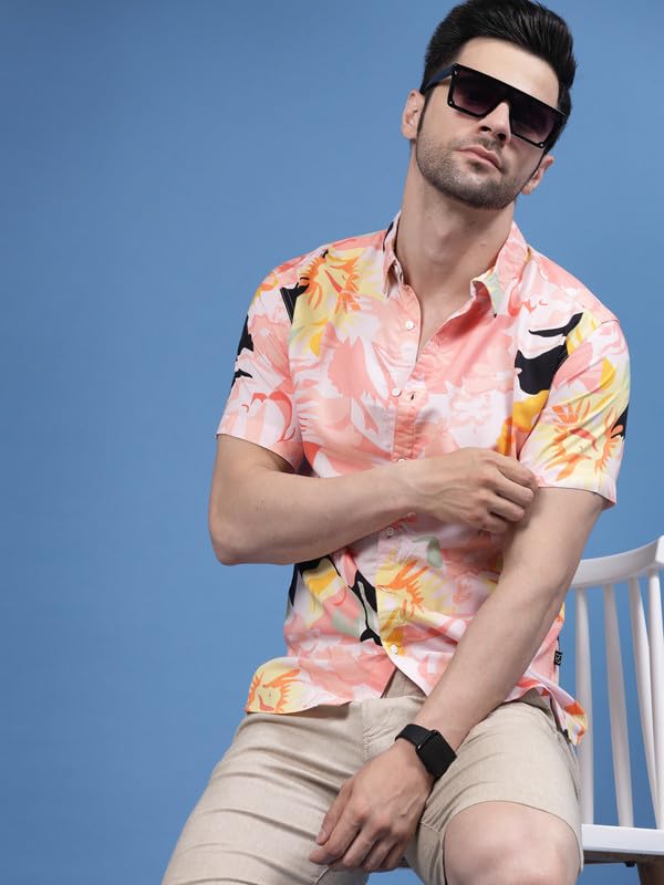 Rigo Rayon Printed Shirts for Men | Half Sleeves Hawaiian Shirts for Men | Summer Shirts Shirt for Men | Regular Fit, Casual Shi