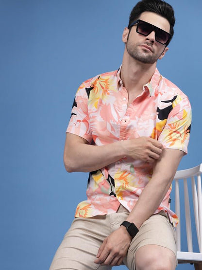 Rigo Rayon Printed Shirts for Men | Half Sleeves Hawaiian Shirts for Men | Summer Shirts Shirt for Men | Regular Fit, Casual Shi