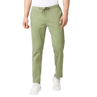 Thomas Scott Mens | Comfort | Slim Fit | Mid-Rise | Drawstring Closure | Solid | 4 Pockets | Woven | Chinos | Trouser (CCBT07_G