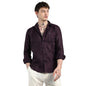 Campus Sutra Mens Plum Purple Embroidered One-Lined Shirt for Casual Wear | Spread Collar | Long Sleeve | Button Closure | Shir