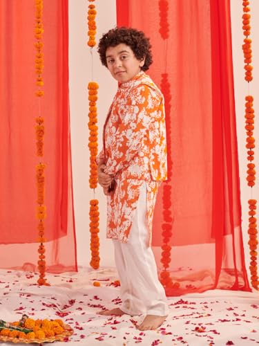 Pspeaches Boys Floral Regular Kurta With Pyjamas (15-16Years)