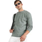 Campus Sutra MenS Sage Green Textured Knit Pullover Sweater For Casual Wear | Crew Neck | Long Sleeve | Pull On Closure | Cotto