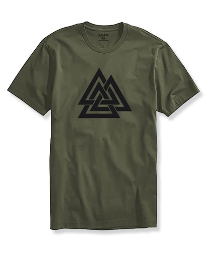 ADRO Triangle Mens Printed T-Shirt (RNR-M-TKT-OL_Olive)