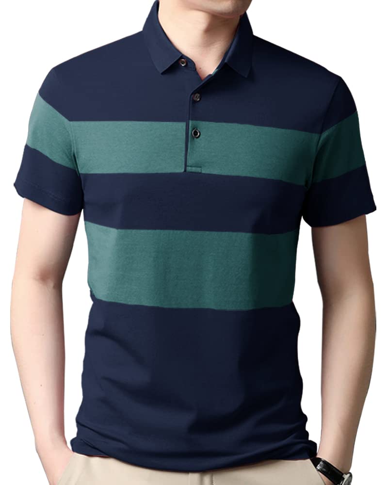 Noble Monk Mens Colorblocked Polo T-Shirt