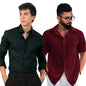 Pinkmint Shirt for Men ll Cotton & Popcron Style Shirt ll All Day Wear Mens Shirt (Pack of 2)