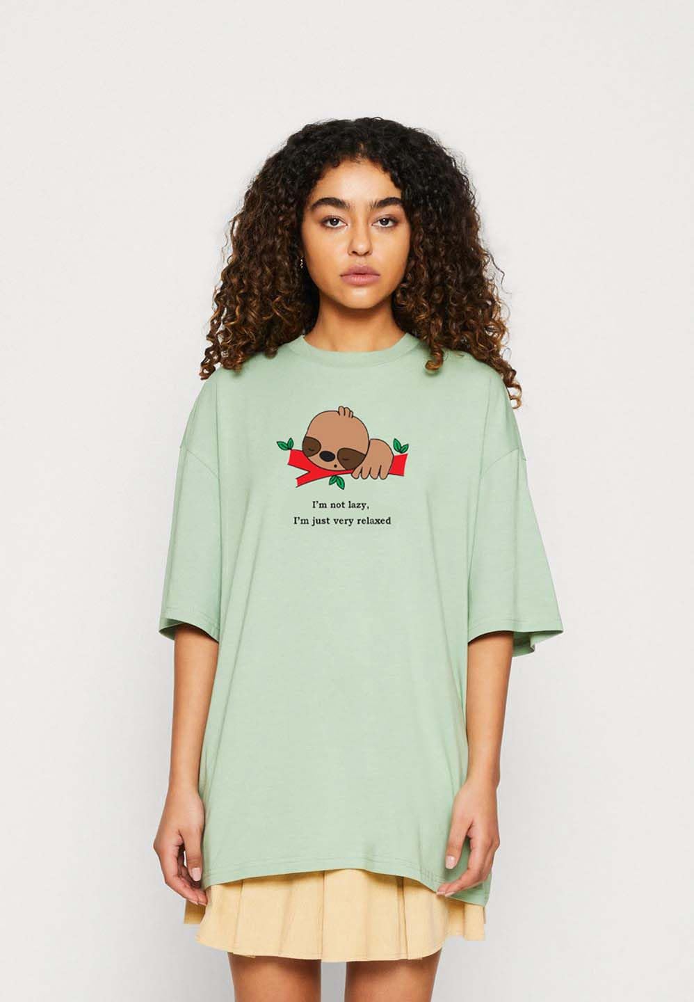 Kotty WomenS Printed Cotton Blend Oversized T-Shirts