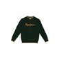Boys Green Letter Print Full Sleeved Sweater