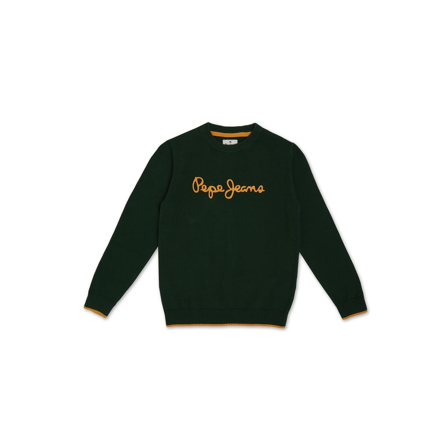 Boys Green Letter Print Full Sleeved Sweater