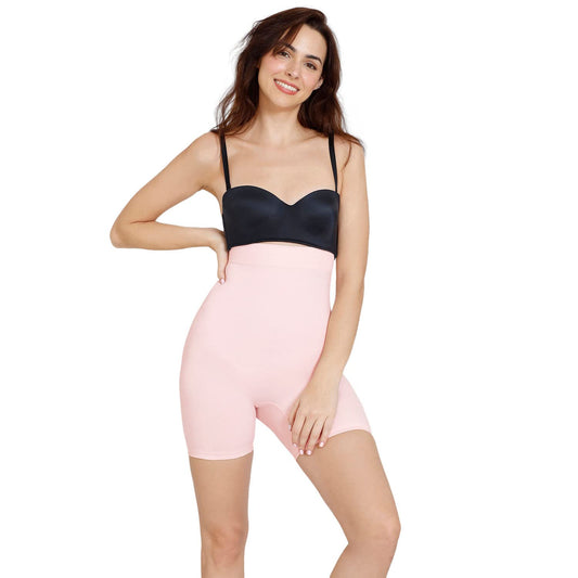 Zivame All Day Seamless Highwaist Thigh Shaper for Women - Crystal Rose