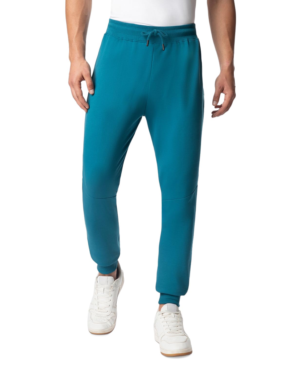 FYLTR Mens Casual Straight Leg Joggers with Stripe Tape Detail - Elasticated Waist with Drawstring | Zip Pockets | Solid Color