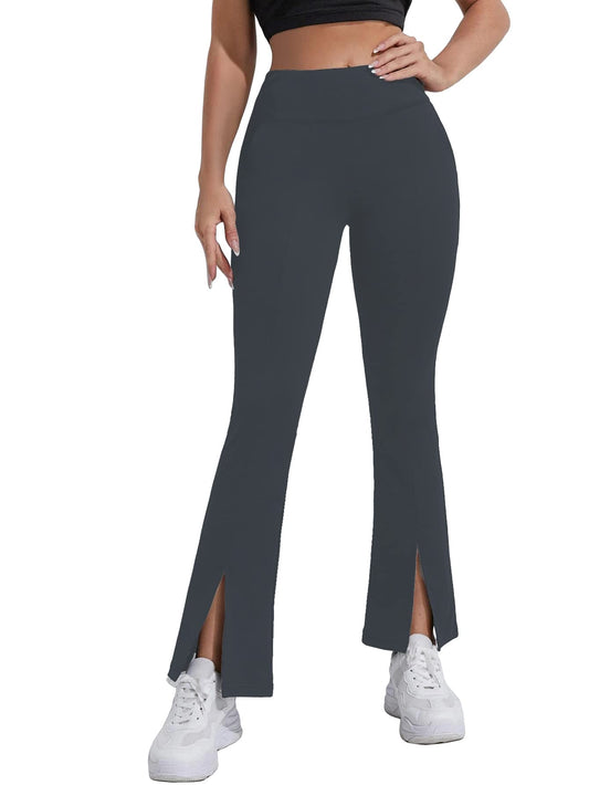 Shasmi Grey Womens Yoga Dress Pants Stretchy Work Slacks Business Casual Sport Office Bootcut Leg Elastic Waist Regular Fit Pla