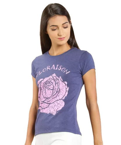 Lyra Pure Cotton Round Neck Printed T-Shirt For Women
