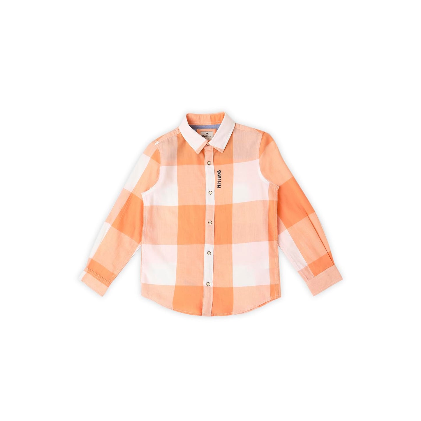 Pepe Jeans BoyS Checkered Regular Fit Shirt (Pb302622_Orange_Peach