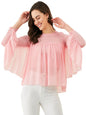 Modeve Women Swing Sleeves Pink Top For Summer