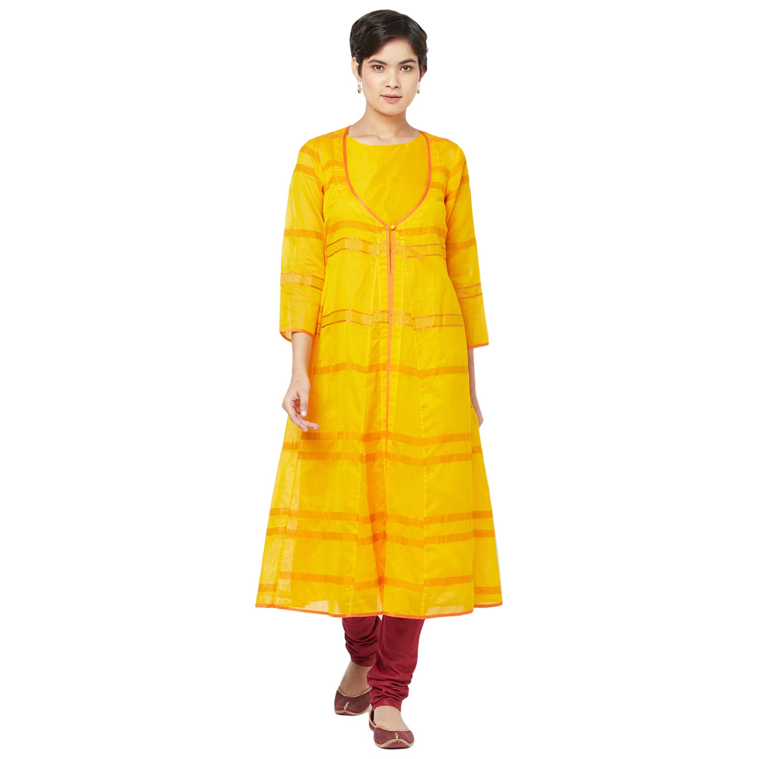 Fabindia Women's Cotton Silk Solid Regular Kurta