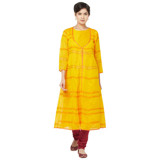 Fabindia Women's Cotton Silk Solid Regular Kurta
