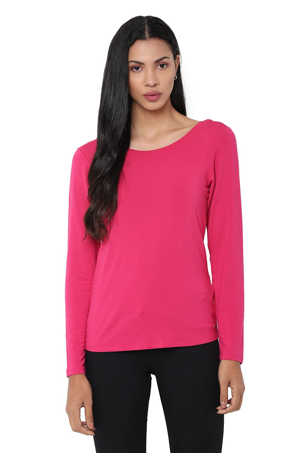 Allen Solly Women Full Sleeve Stretch Round Neck T-Shirt