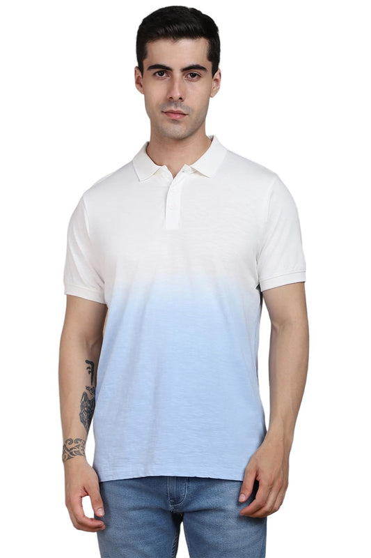 Dennis Lingo Mens Cotton Blue Solid Polo T-Shirt