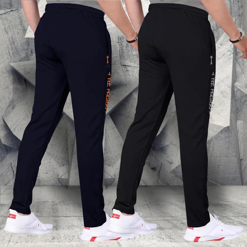 Tee Projekt Lycra Combo Soild & Zippered Pockets Style Regular Fit Track Pant for Men Jogger, Gym Wear, Yoga