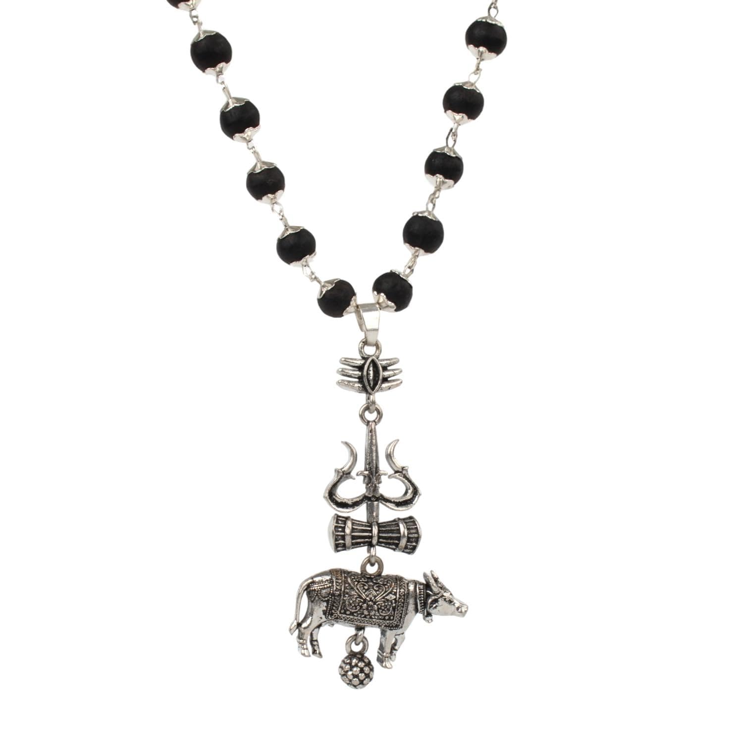 Astrotalk Shiv Raksha Karungali Malai with Trishul Nandi Pendant | Karungali Mala Original 54 Beads | Blessings of Lord Shiva & Murugan | Divine Mala for Protection & Calmness | Gift for Man & Woman