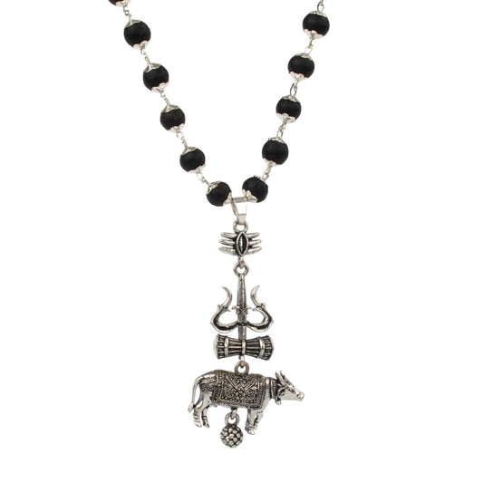 Astrotalk Shiv Raksha Karungali Malai with Trishul Nandi Pendant | Karungali Mala Original 54 Beads | Blessings of Lord Shiva & Murugan | Divine Mala for Protection & Calmness | Gift for Man & Woman